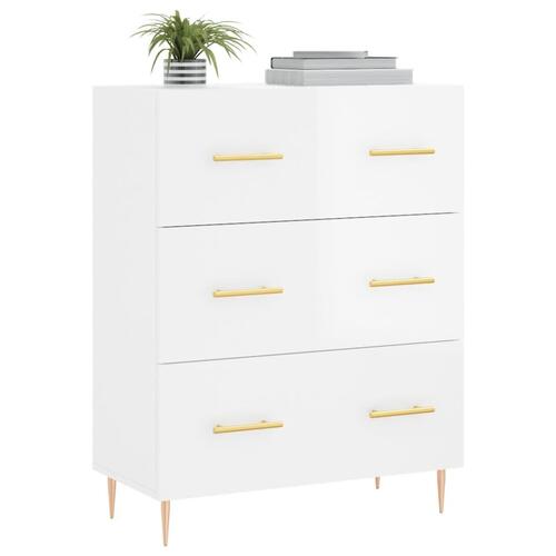 Skænk 69,5x34x90 cm konstrueret træ hvid højglans