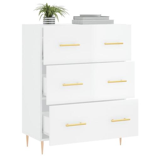 Skænk 69,5x34x90 cm konstrueret træ hvid højglans