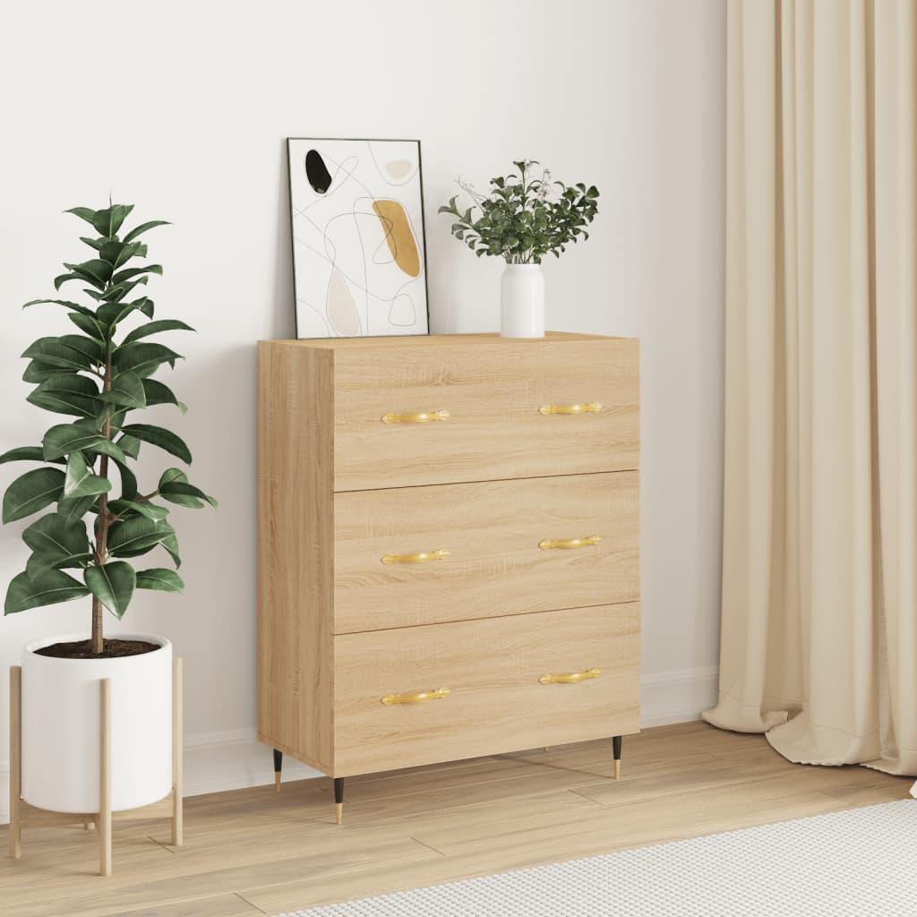 Skænk 69,5x34x90 cm konstrueret træ sonoma-eg