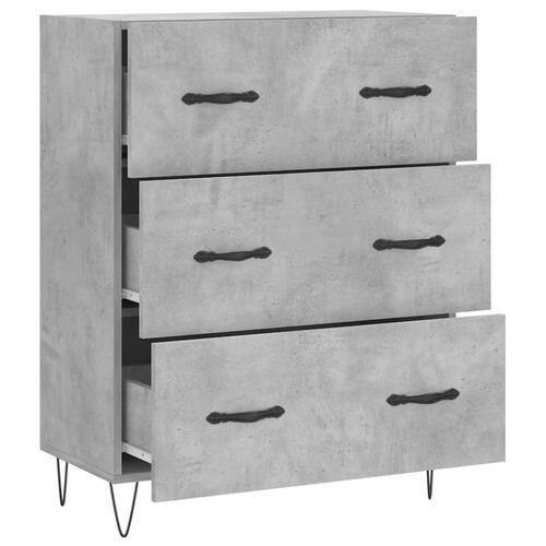Skænk 69,5x34x90 cm konstrueret træ betongrå