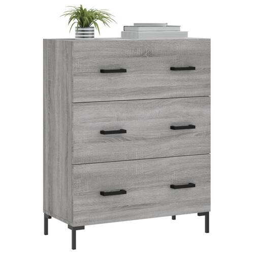 Skænk 69,5x34x90 cm konstrueret træ grå sonoma-eg