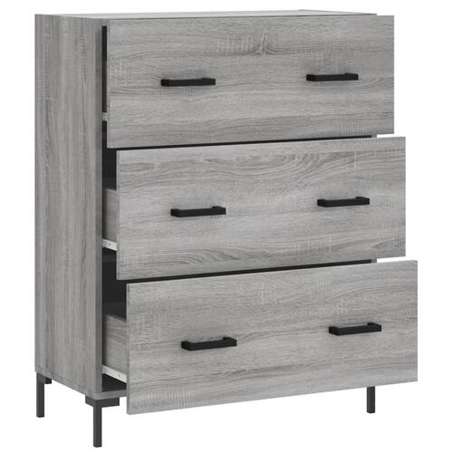 Skænk 69,5x34x90 cm konstrueret træ grå sonoma-eg