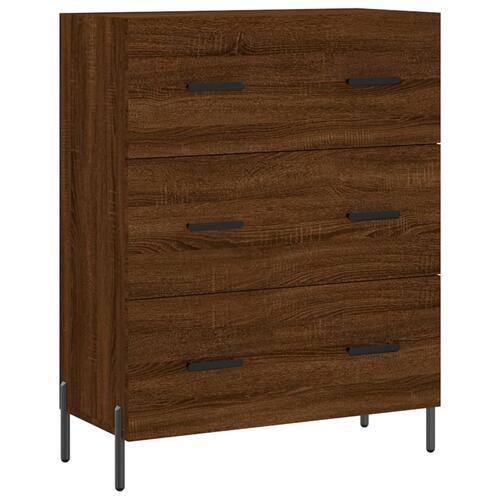 Skænk 69,5x34x90 cm konstrueret træ brun egetræsfarve