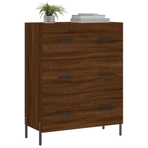 Skænk 69,5x34x90 cm konstrueret træ brun egetræsfarve