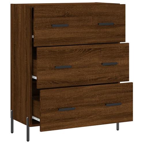 Skænk 69,5x34x90 cm konstrueret træ brun egetræsfarve