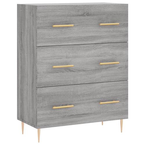 Skænk 69,5x34x90 cm konstrueret træ grå sonoma-eg
