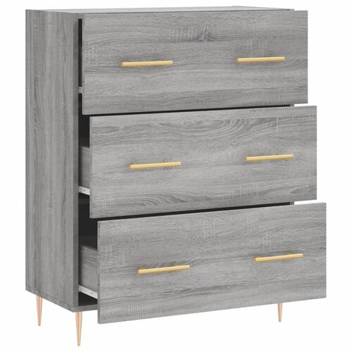 Skænk 69,5x34x90 cm konstrueret træ grå sonoma-eg