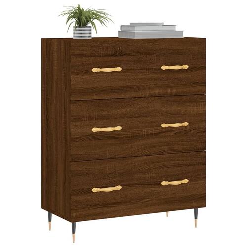 Skænk 69,5x34x90 cm konstrueret træ brun egetræsfarve