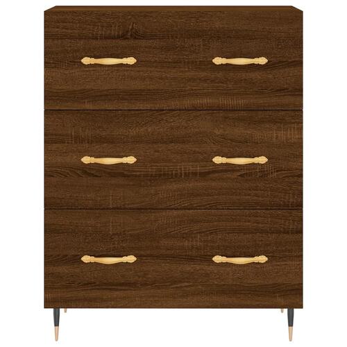 Skænk 69,5x34x90 cm konstrueret træ brun egetræsfarve