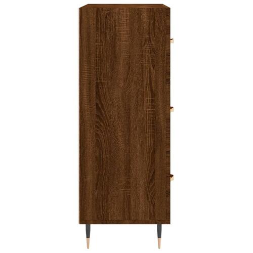 Skænk 69,5x34x90 cm konstrueret træ brun egetræsfarve