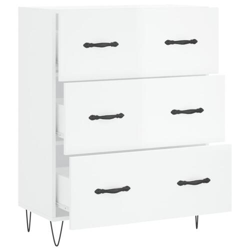 Skænk 69,5x34x90 cm konstrueret træ hvid højglans