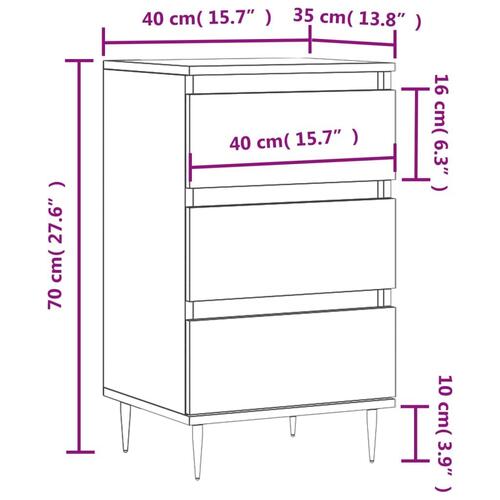Skænk 40x35x70 cm konstrueret træ hvid
