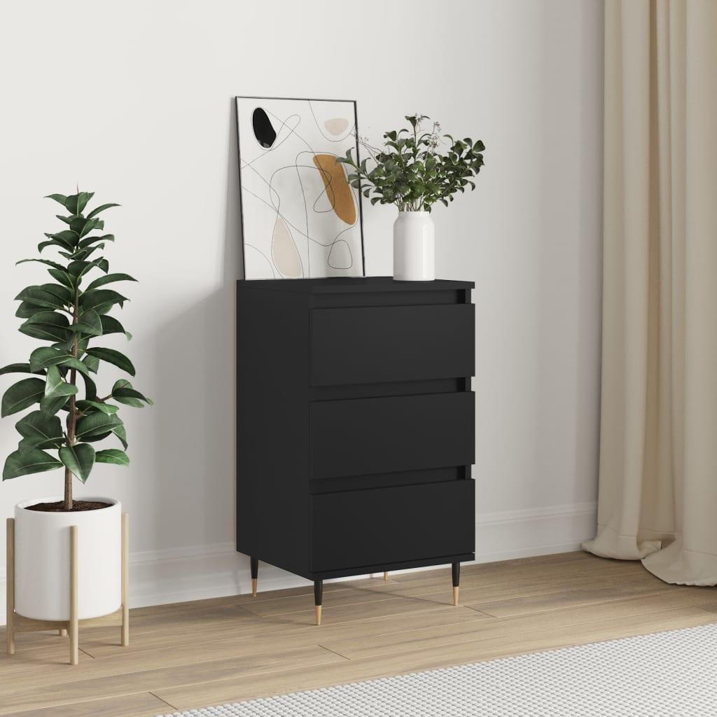 Skænk 40x35x70 cm konstrueret træ sort