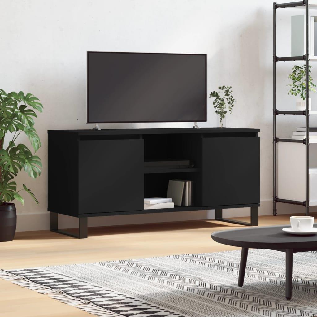 Tv-bord 104x35x50 cm konstrueret træ sort