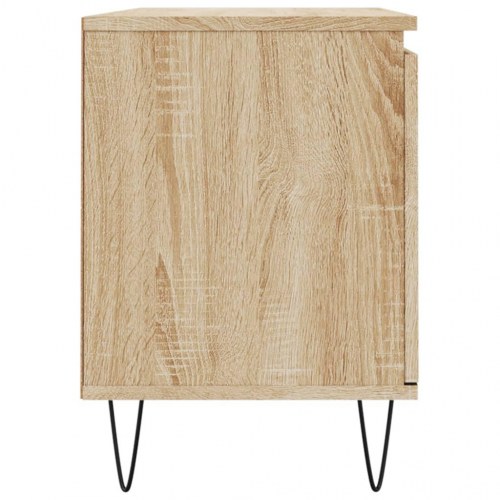Tv-bord i sonoma-eg - 104 × 35 × 50 cm, konstrueret træ med jernben