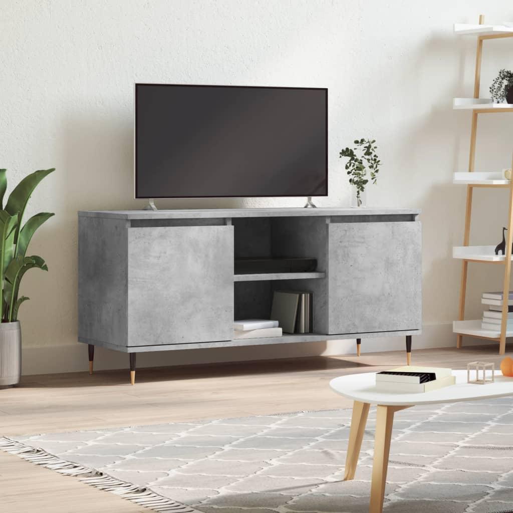 Tv-bord 104x35x50 cm konstrueret træ betongrå