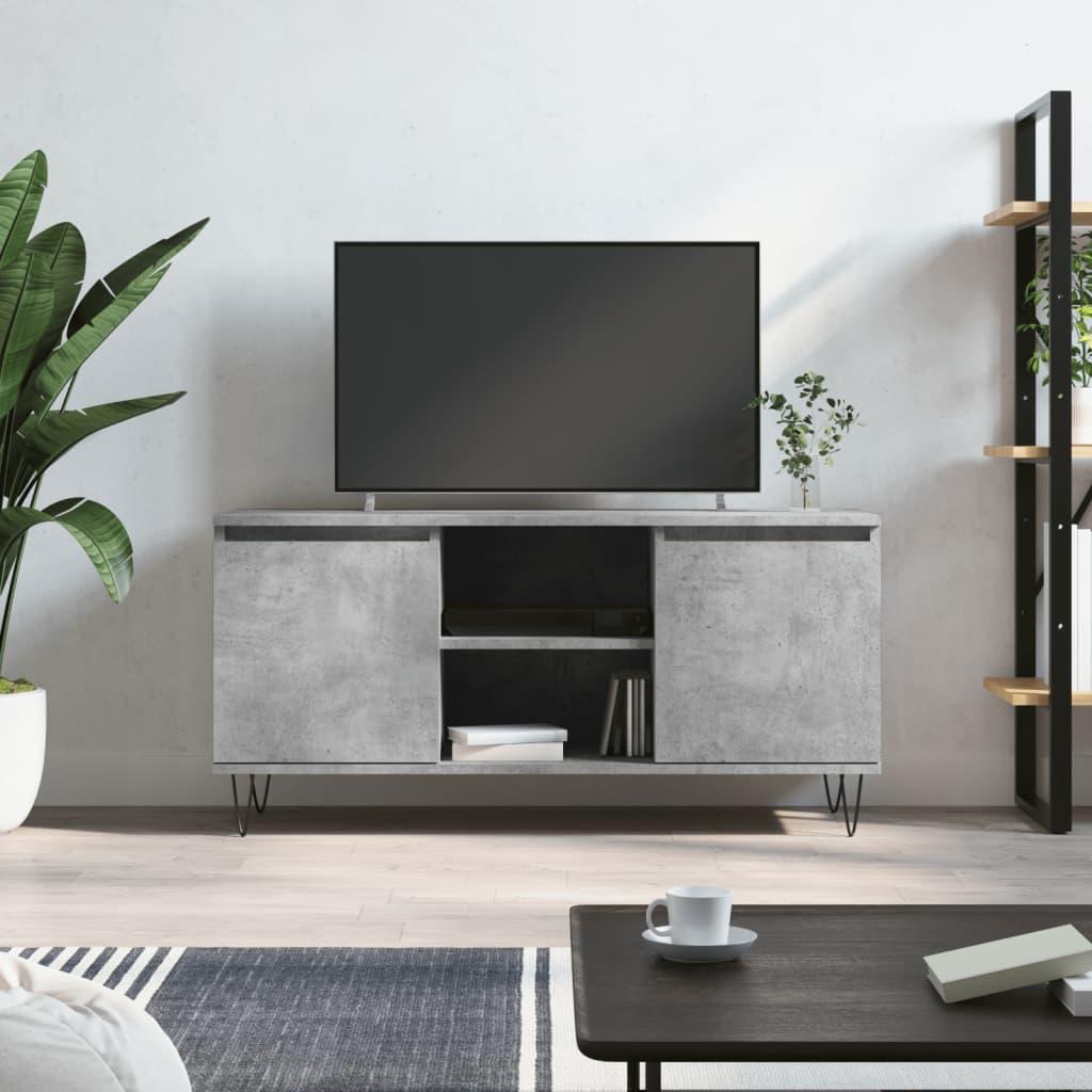 Tv-bord 104x35x50 cm konstrueret træ betongrå