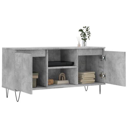 Tv-bord 104x35x50 cm konstrueret træ betongrå