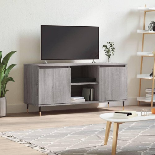 Tv-bord 104×35×50 cm i konstrueret træ - grå sonoma-eg