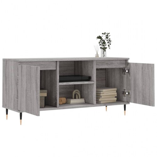 Tv-bord 104×35×50 cm i konstrueret træ - grå sonoma-eg