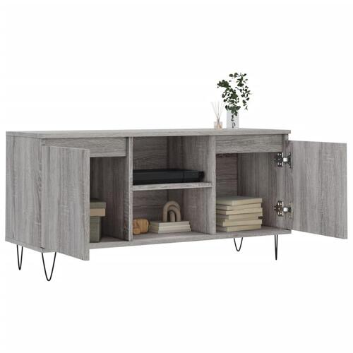 Tv-bord 104x35x50 cm konstrueret træ grå sonoma-eg