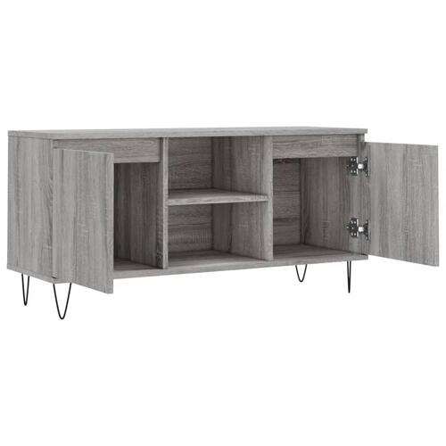 Tv-bord 104x35x50 cm konstrueret træ grå sonoma-eg