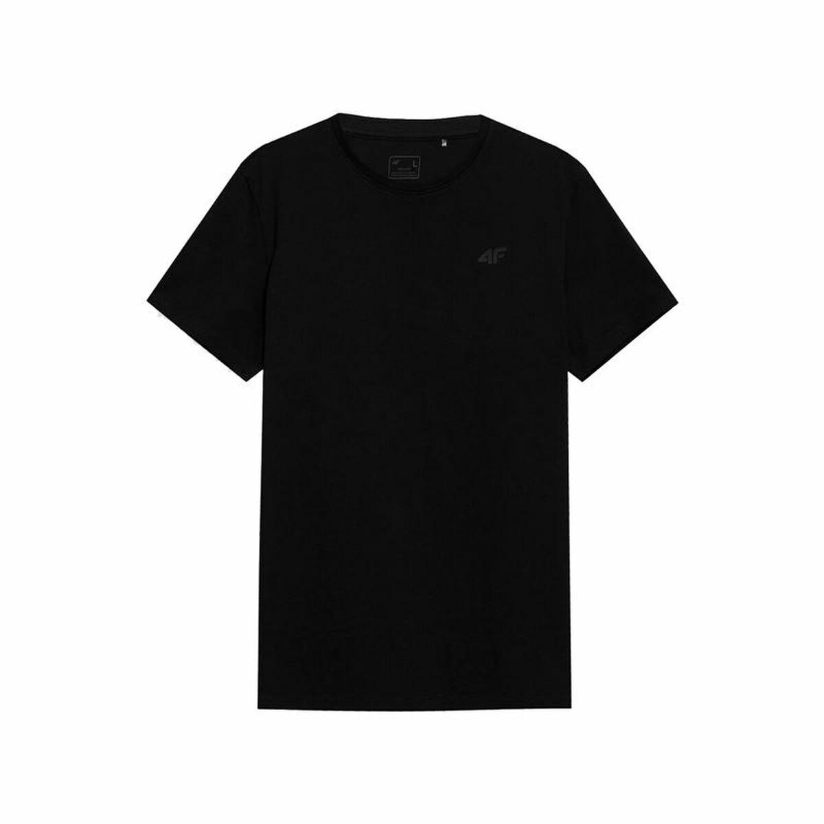 Kortærmet T-shirt til Mænd 4F Regular Plain Sort M