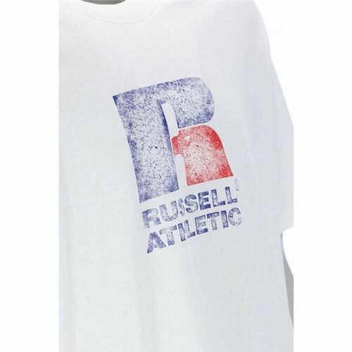 Kortærmet T-shirt Russell Athletic Emt E36201 Hvid Mænd S