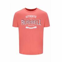 Kortærmet T-shirt til Mænd Russell Athletic Amt A30081 Orange Koral M