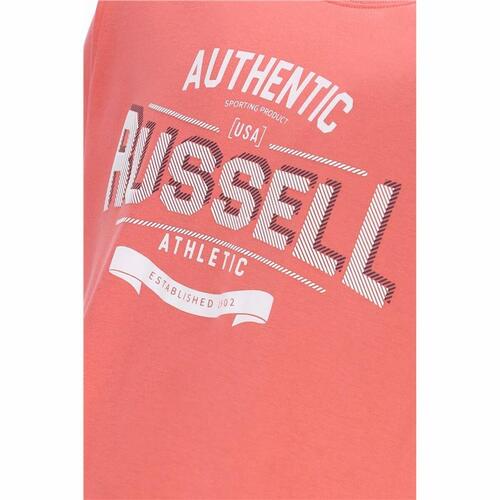 Kortærmet T-shirt til Mænd Russell Athletic Amt A30081 Orange Koral M