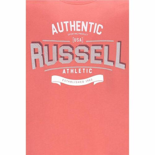 Kortærmet T-shirt til Mænd Russell Athletic Amt A30081 Orange Koral M