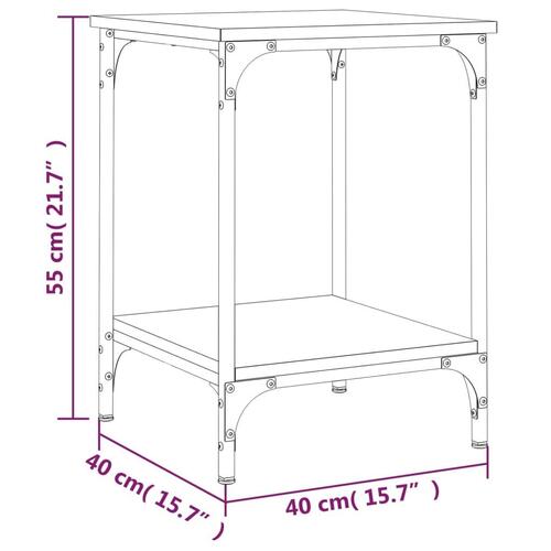Sofabord 40x40x55 cm konstrueret træ sort