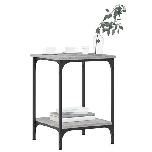 Sofabord 40x40x55 cm konstrueret træ grå sonoma-eg