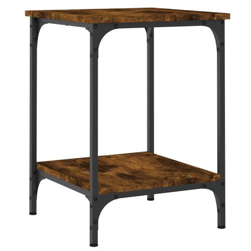 Sofabord 40x40x55 cm konstrueret træ røget egetræsfarve