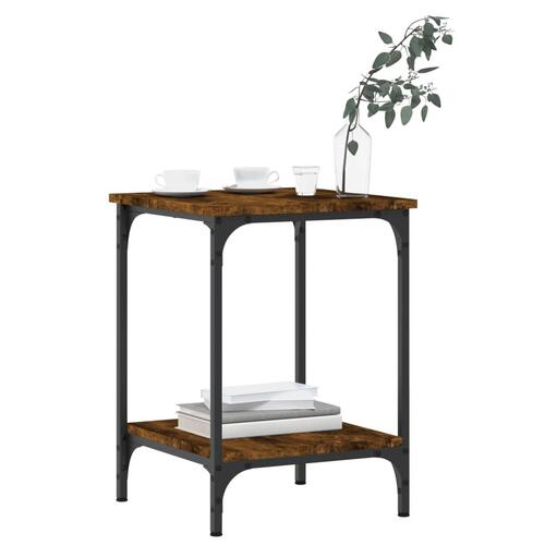 Sofabord 40x40x55 cm konstrueret træ røget egetræsfarve