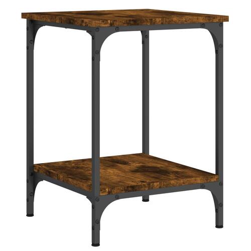Sofabord 40x40x55 cm konstrueret træ røget egetræsfarve