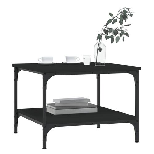 Sofabord 55x55x40 cm konstrueret træ sort