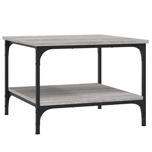 Sofabord 55x55x40 cm konstrueret træ grå sonoma-eg