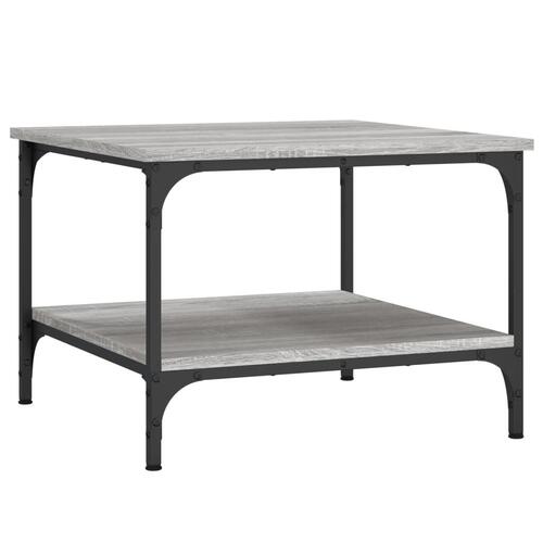 Sofabord 55x55x40 cm konstrueret træ grå sonoma-eg