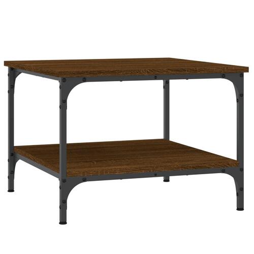 Sofabord 55x55x40 cm konstrueret træ brun egetræsfarve