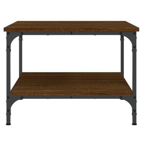Sofabord 55x55x40 cm konstrueret træ brun egetræsfarve