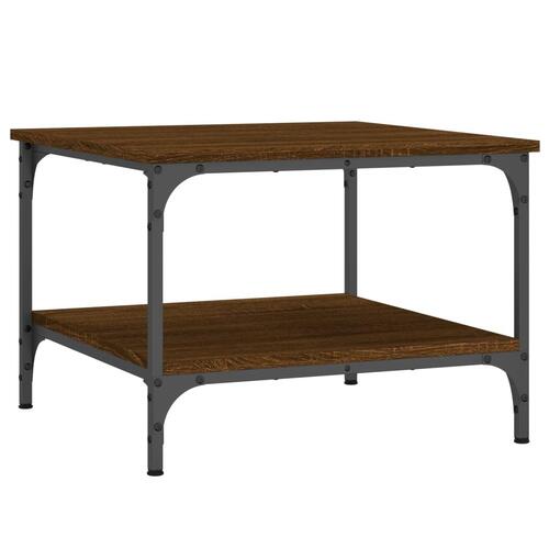 Sofabord 55x55x40 cm konstrueret træ brun egetræsfarve