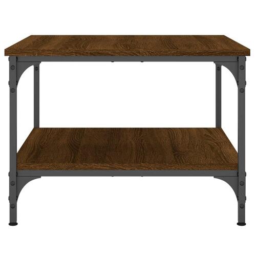 Sofabord 55x55x40 cm konstrueret træ brun egetræsfarve