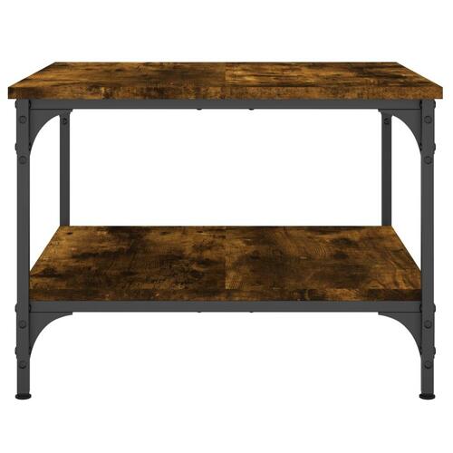 Sofabord 55x55x40 cm konstrueret træ røget egetræsfarve