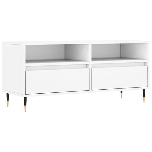 Tv-bord 100x34,5x44,5 cm konstrueret træ hvid
