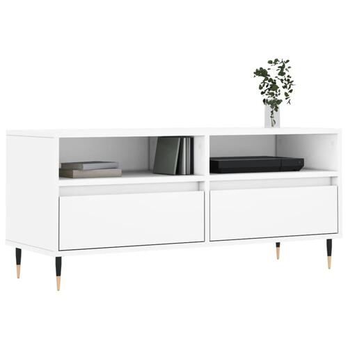 Tv-bord 100x34,5x44,5 cm konstrueret træ hvid