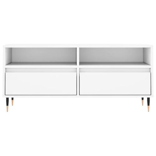 Tv-bord 100x34,5x44,5 cm konstrueret træ hvid
