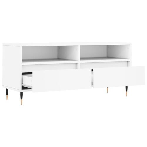 Tv-bord 100x34,5x44,5 cm konstrueret træ hvid
