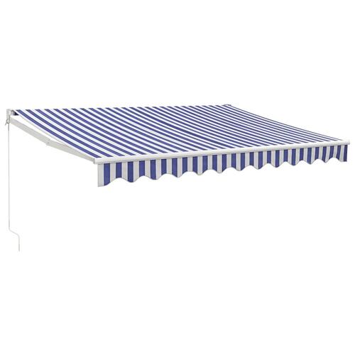 Foldemarkise manuel betjening 3x2,5 m stof aluminium blå hvid