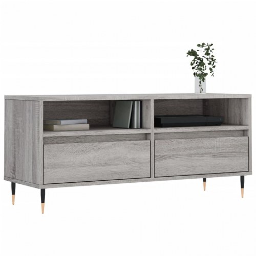 Tv-bord 100x34,5x44,5 cm konstrueret træ grå sonoma-eg